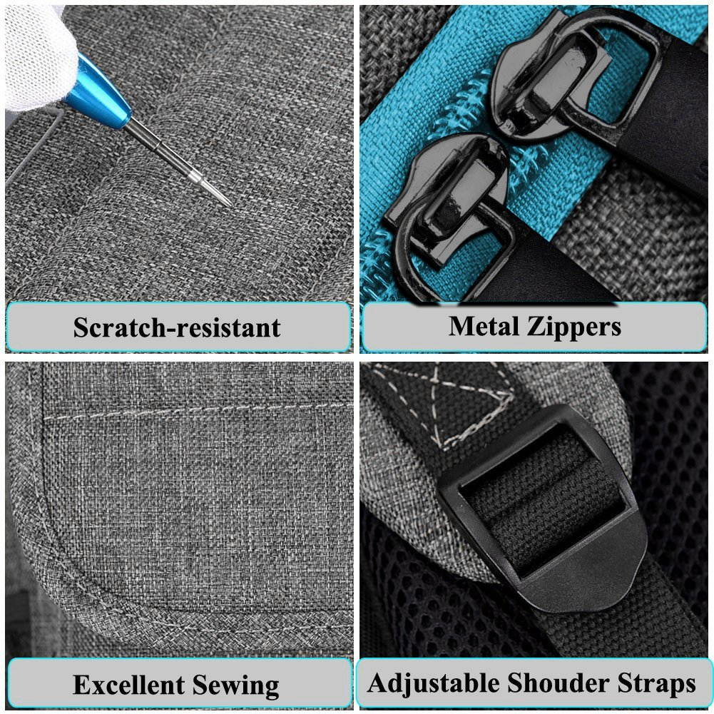 SOCKO 18.4 Inch Laptop Backpack, Anti-tear Water-resistant Luggage Travel Knapsack Rucksack Backpack Hiking Bag Student College Backpack for 18-18.4 Inch Laptop Notebook Macbook Computer,Black