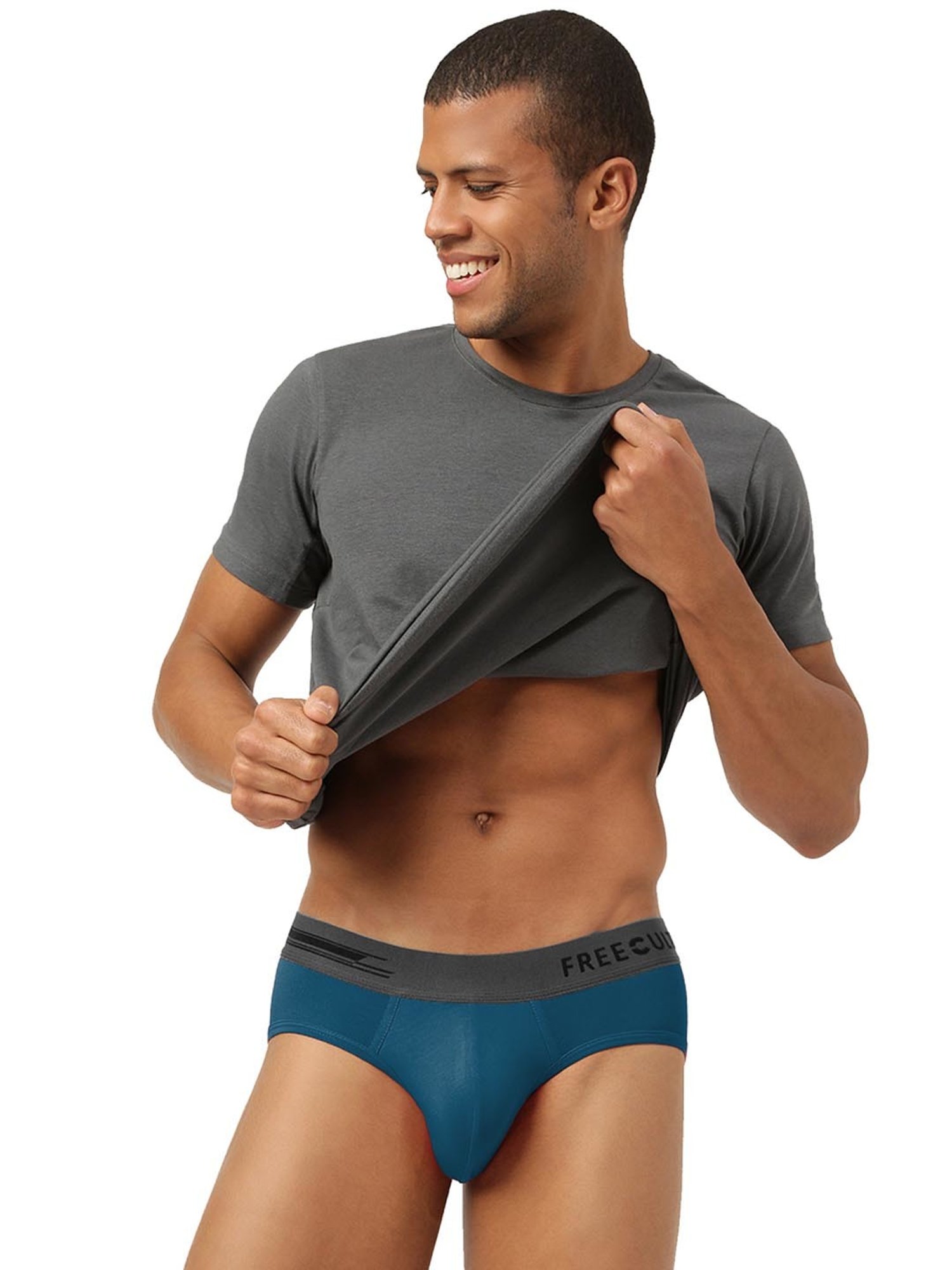 Freecultr Midnight Blue & Ash Grey Comfort Fit Briefs - Pack of 2