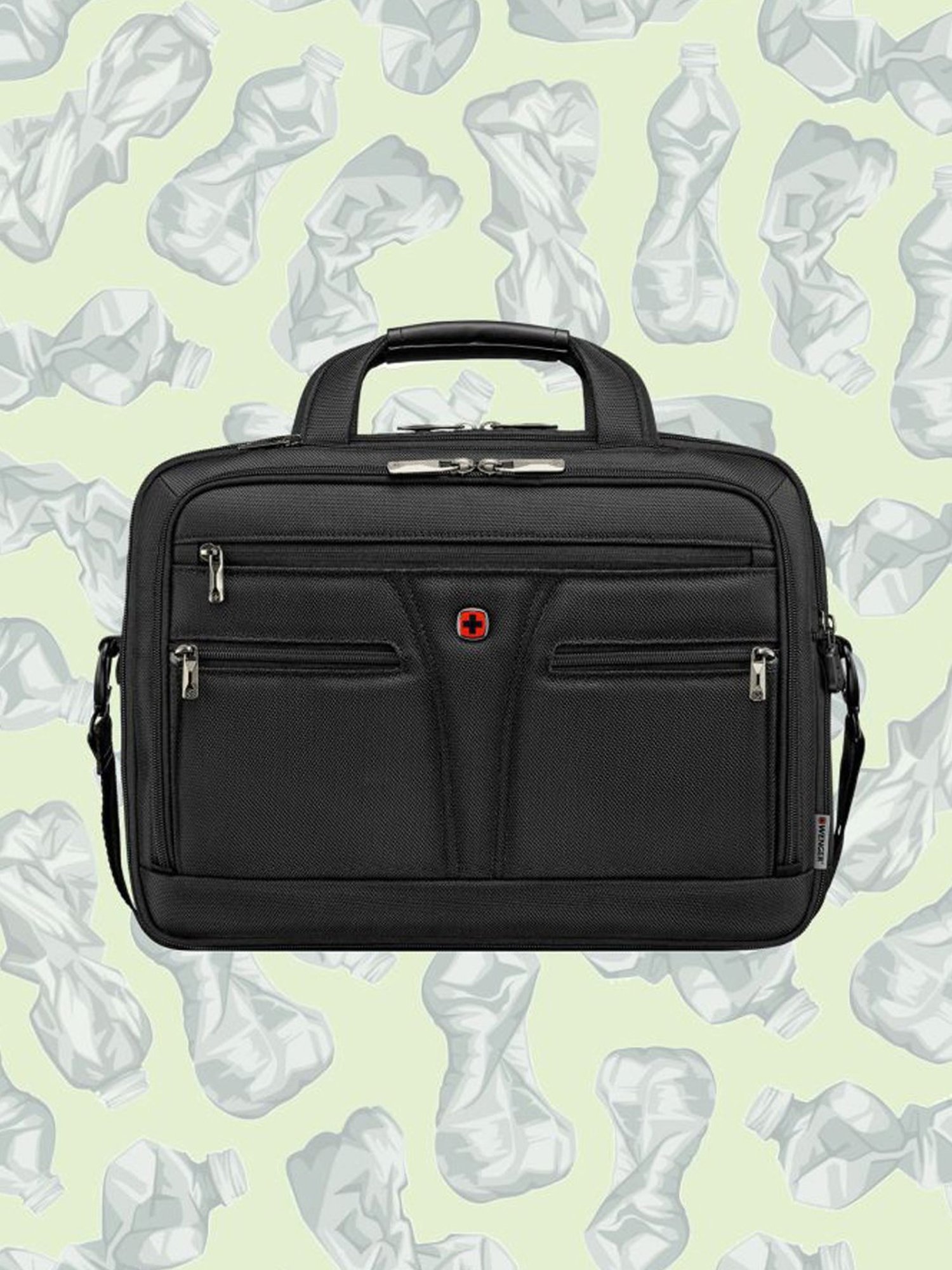 Wenger Black Polyester Medium Laptop Messenger Bag