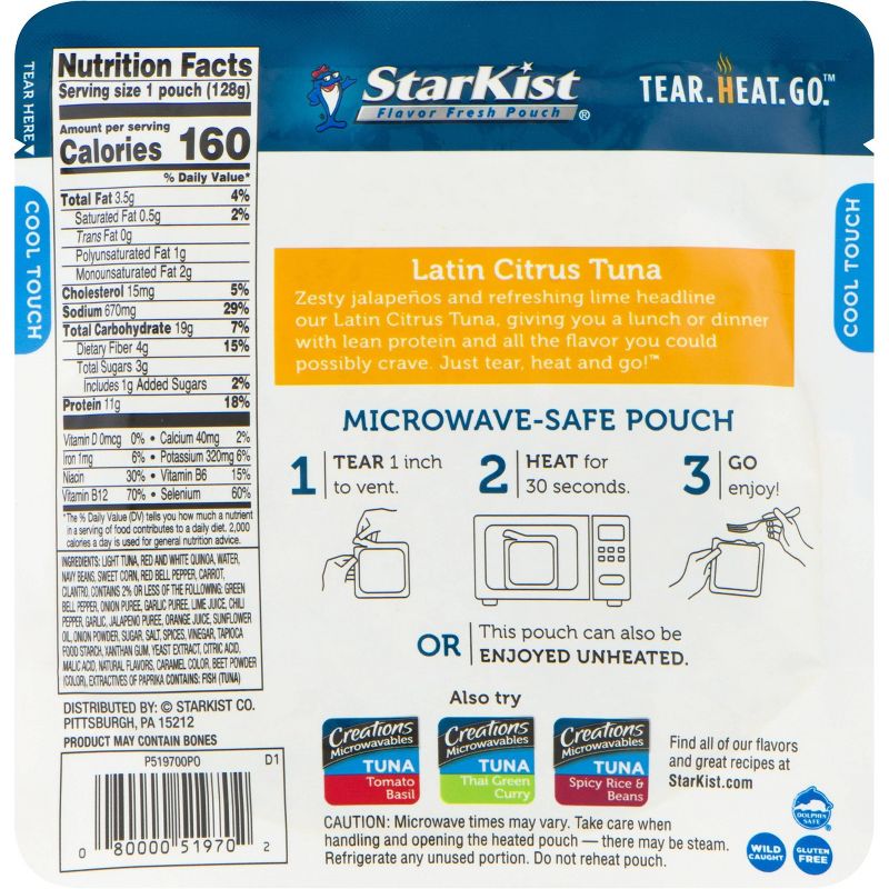 StarKist Creations Microwavables Latin Citrus Tuna Pouch - 4.5oz