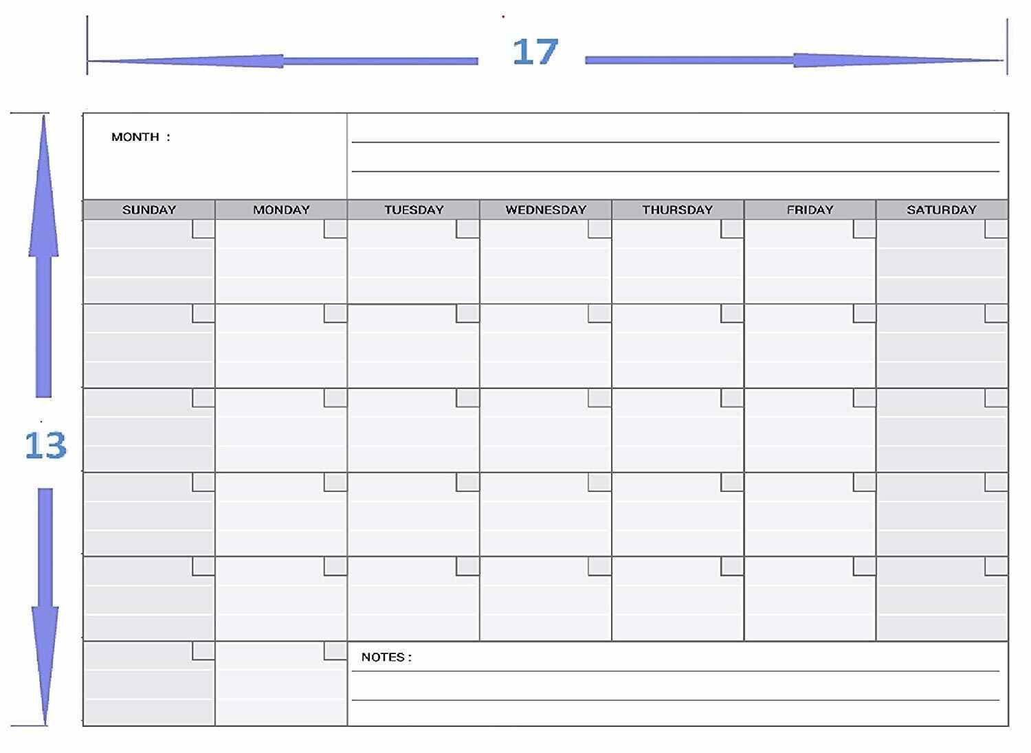 Magnetic Monthly Calendar White Board Planner for your Refrigerator or Office 17" x 13" Inches ? Includes: Perpetual Dry Erase Calendar- Planner ? 4 Magnetic Color Dry Erase Markers! & Cloth Eraser