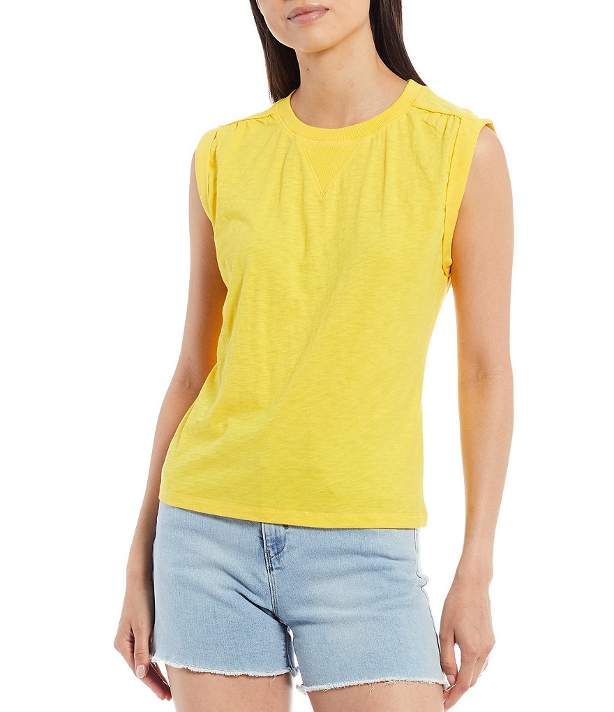 A Loves A Sleeveless Slub Knit Top