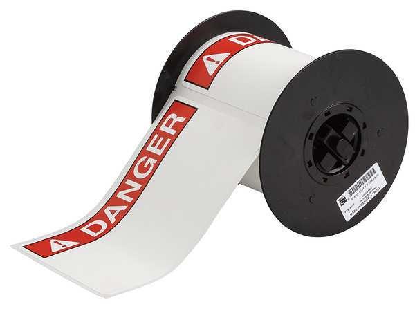 BRADY B30-25-854-ANSIDA Label, White/Red, Labels/Roll: 100