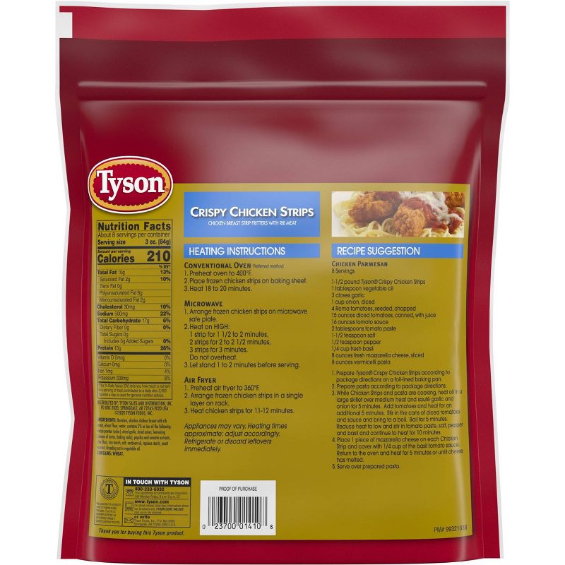 Tyson All Natural Crispy Chicken Strips - Frozen - 25oz