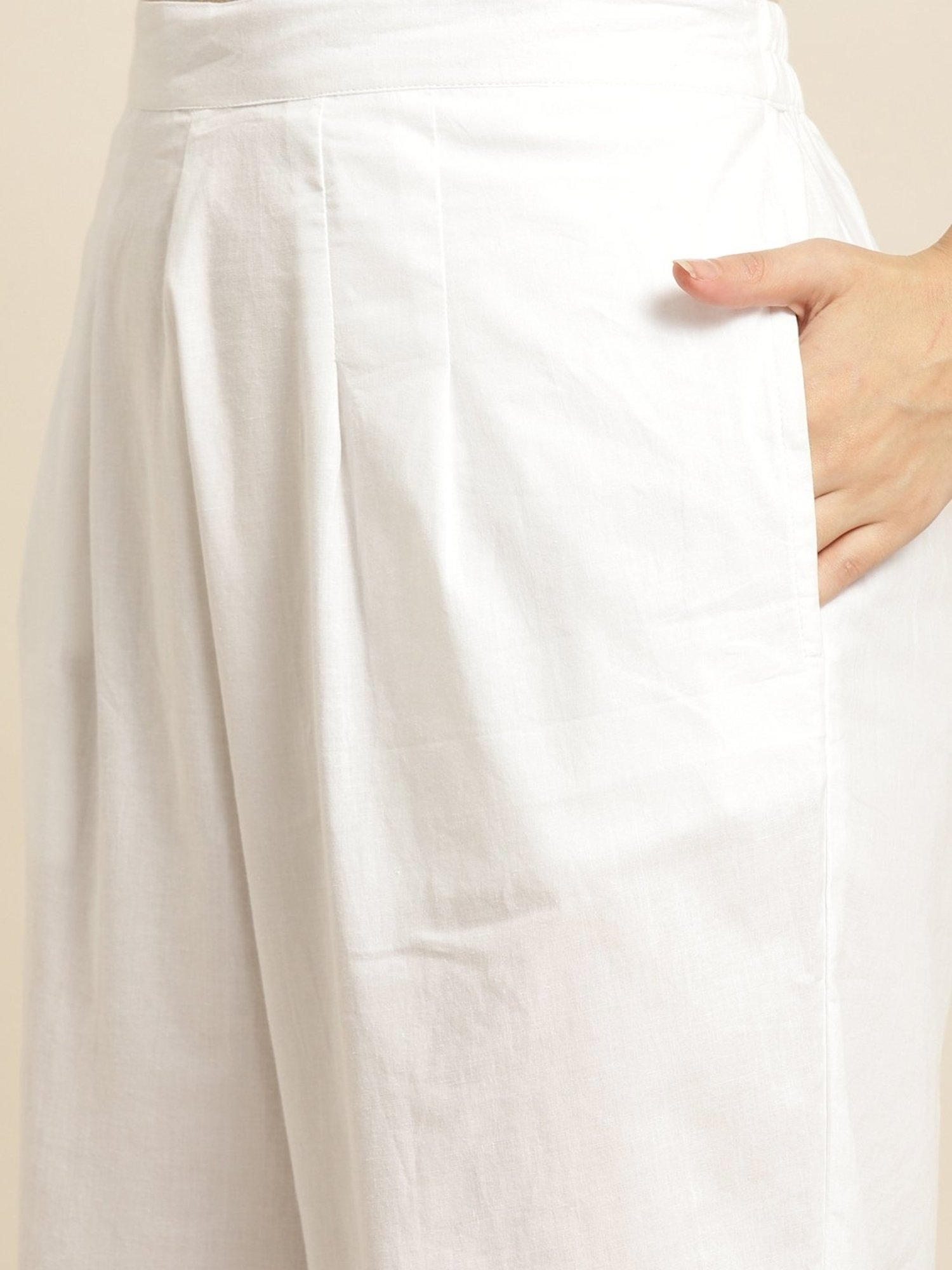 Rain and Rainbow Pink & White Cotton Printed Kurta Pant Set With Dupatta