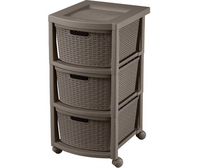 3 Drawer Rolling Cart Wengue - Inval