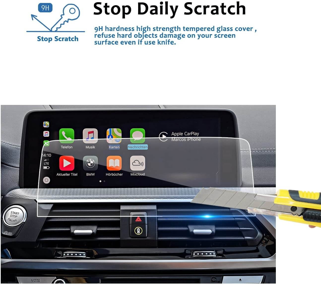 LFOTPP Car Navigation Screen Protector for 2018 X3 G01 10.25 Inch, Tempered Glass 9H Hardness Car Infotainment Stereo Display Center Touchscreen Protective Film