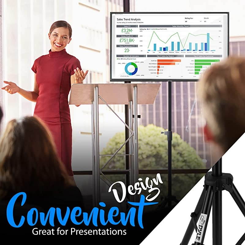 LED TV Tripod Stand - 2 Pcs Portable TV Stand, Foldable TV Stand Mount, Fits LCD Flat Panel Screen TV Up to 32" w/Adjustable Tilt & Height, 22lbs Weight Capacity, VESA 75, 100 - PTVSTNDPT3215X2