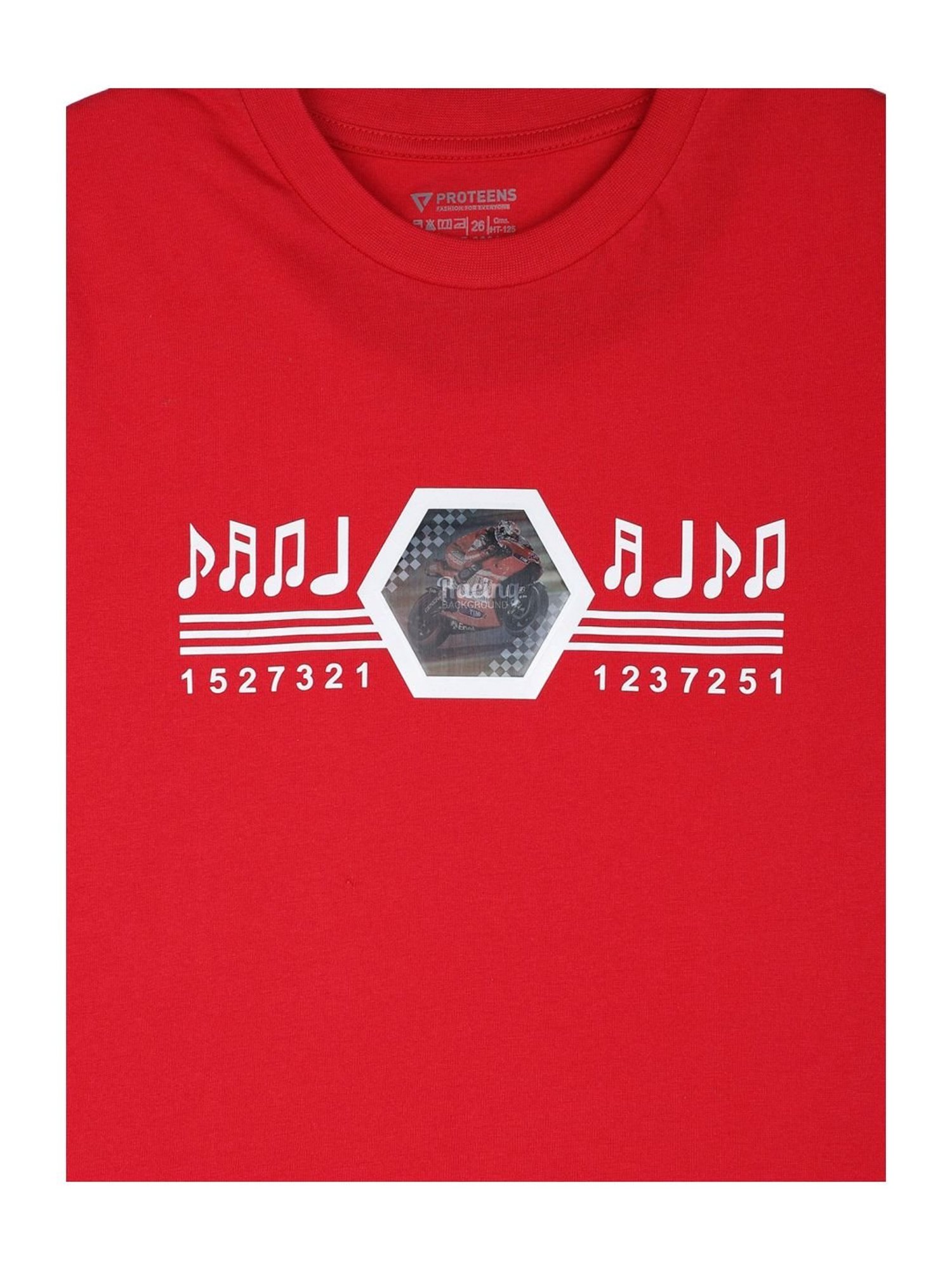 Proteens Kids Red Cotton Printed T-Shirt