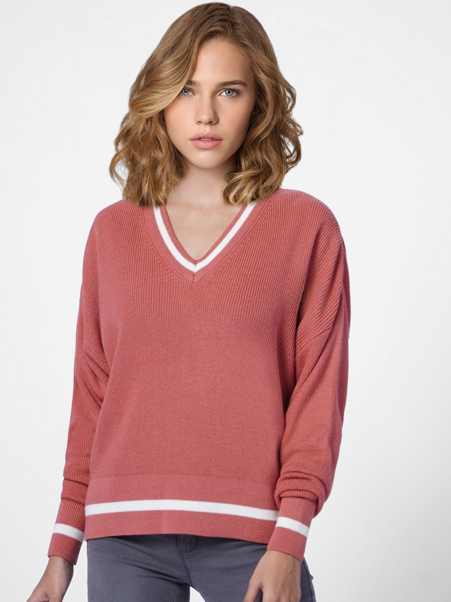 Only Pink Acrylic Pullover