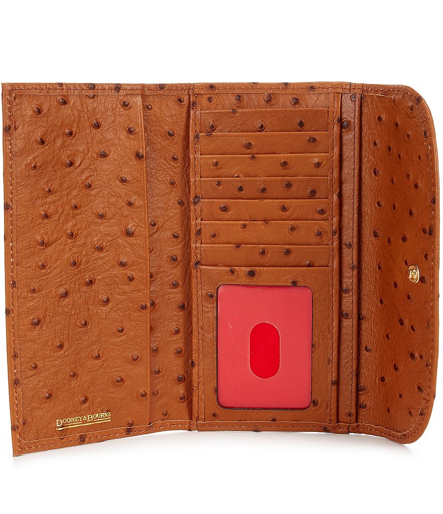 Dooney & Bourke Ostrich Collection Continental Snap Clutch Wallet