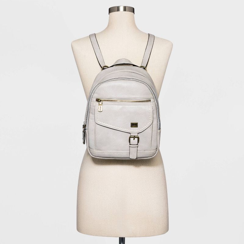 Concept Zip Closure Backpack - Light Gray
