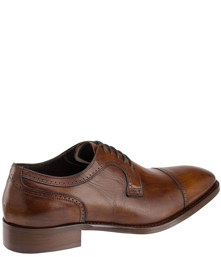 J&M COLLECTION Men's Cormac Calfskin Cap Toe Oxford Dress Shoes