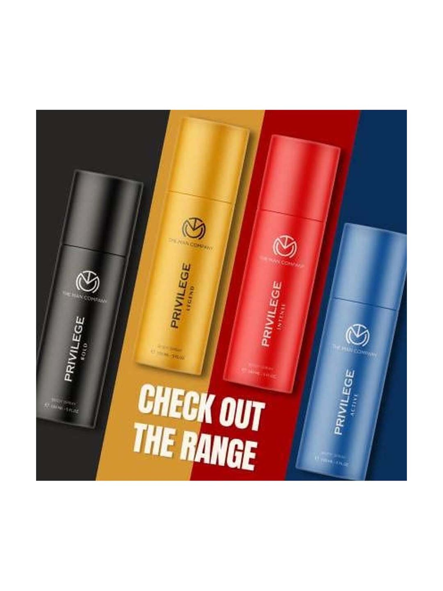 The Man Company Privilege Deodorants for Men - Active & Intense Fragrance Body Spray Long-Lasting