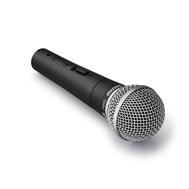 SM58 Cardioid Dynamic Vocal Microphone with On/Off Switch, Pneumatic Shock Mount, Spherical Mesh Grille with Built-in Pop Filter, A25D Mic Clip, Storage Bag, 3-pin XLR Connector (SM58S)