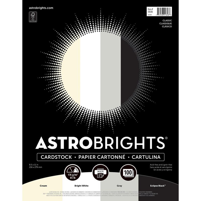 Astrobrights Cardstock Paper, 65 lbs, 8.5 x 91648