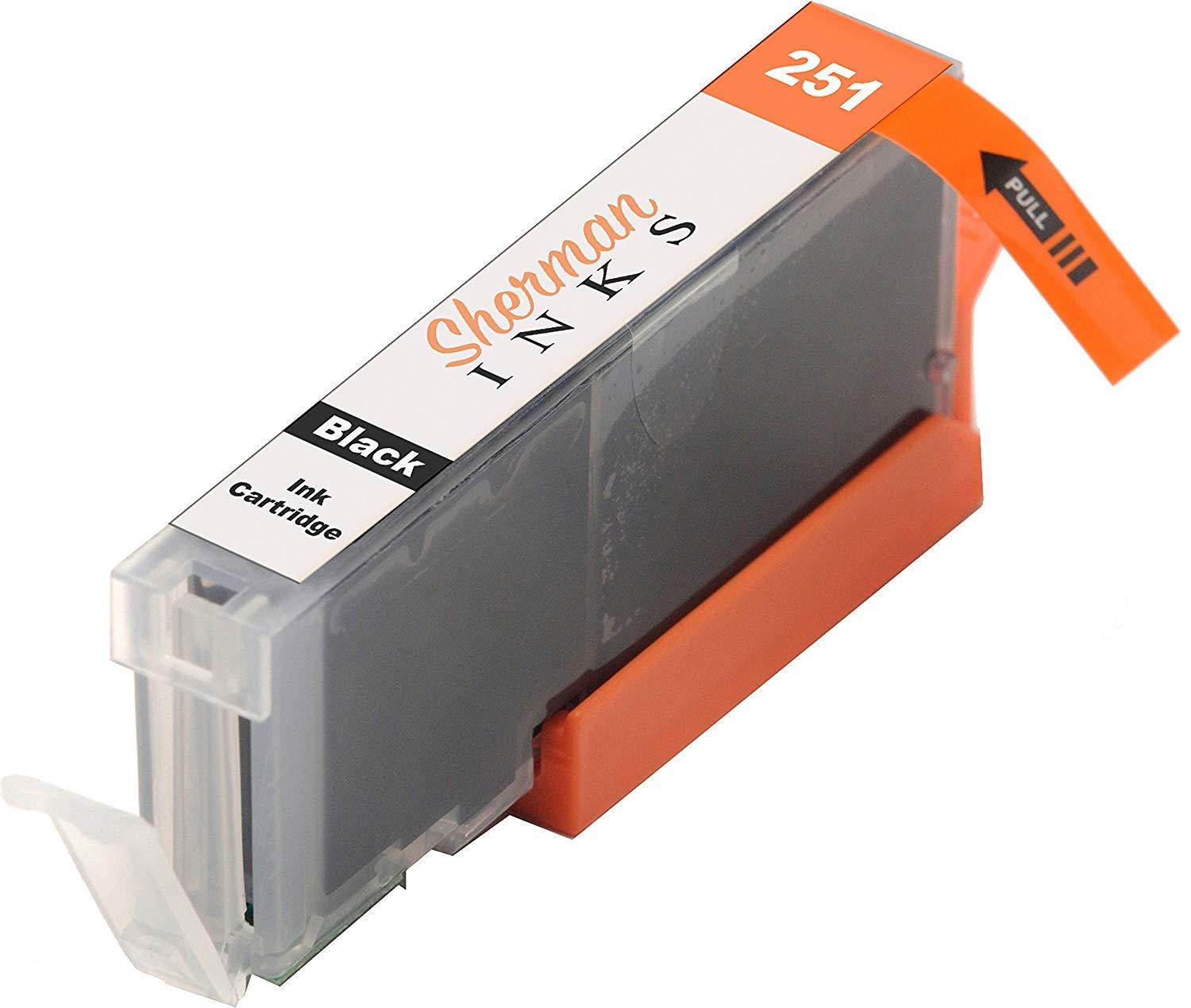 Sherman Replacement Ink Cartridge 5 Pack CLI-251XL 251 XL PGI-250XL 250 XL High Yield for Printer: Canon PIXMA iP7220 iX6820 MG5420 MG5422 MG5520 MG5522 MG5620 MG5622 MG6420 MG6620 MX722