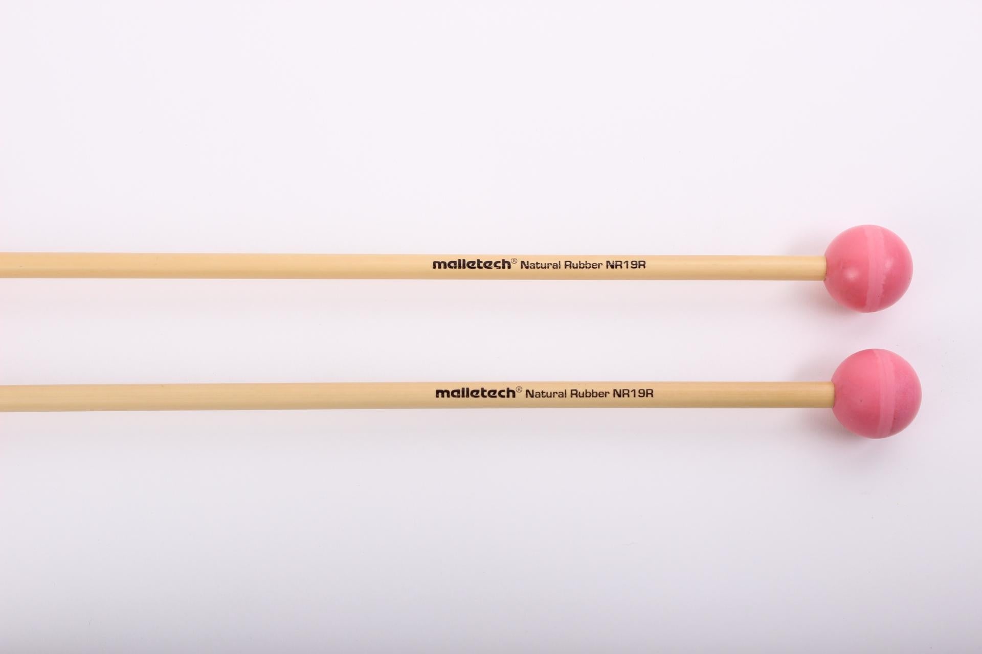Malletech NR19R Natural Rubber Pink Rattan Xylophone Mallets