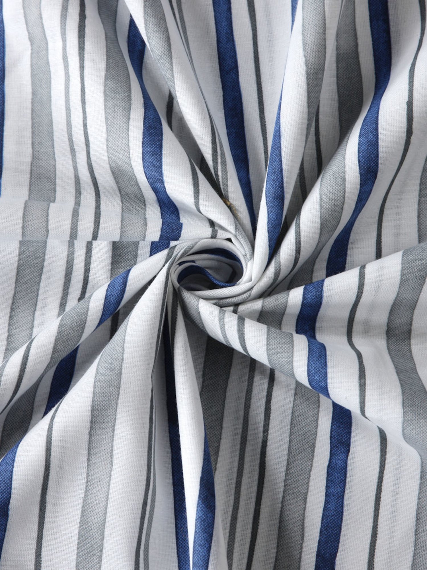 Romee Blue Cotton Stripes Bed Sheets