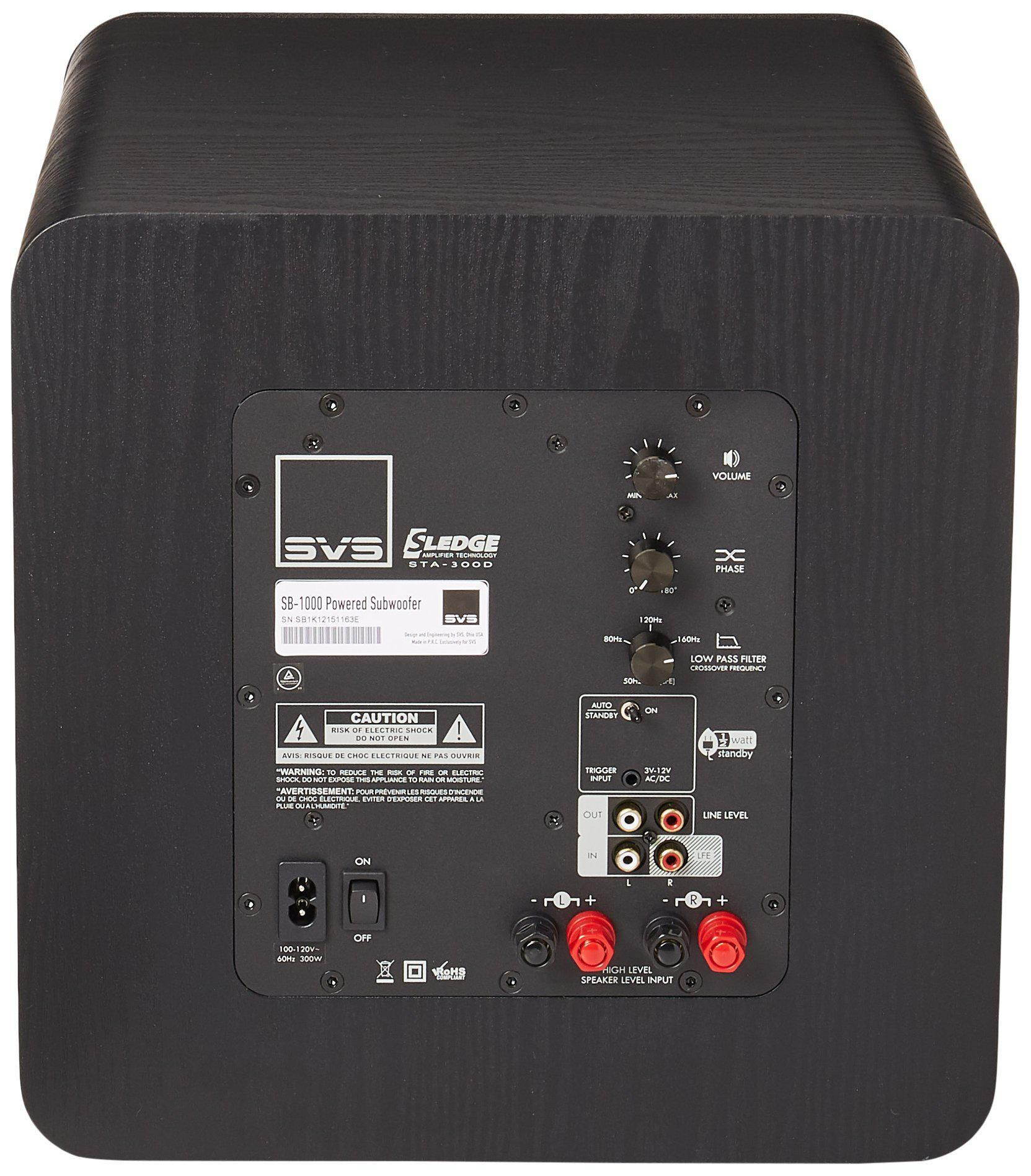 SVS SB-1000 ? 12?, 300 Watt DSP Controlled, Sealed Box Subwoofer (Black Ash)