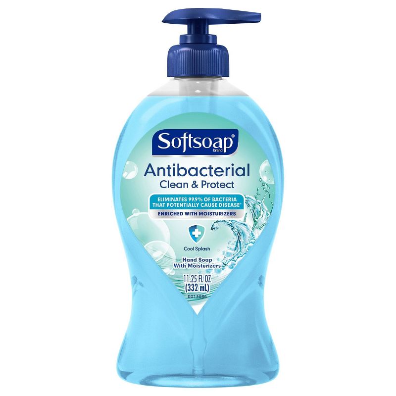 Softsoap Antibacterial Liquid Hand Soap Pump - Clean & Protect - Cool Splash - 11.25 fl oz
