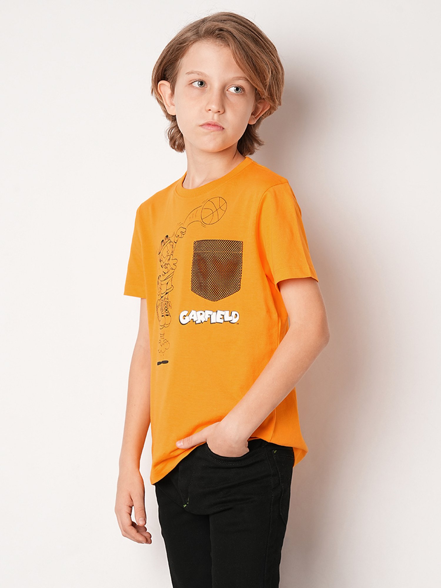 Jack & Jones Junior Orange Printed T-Shirt