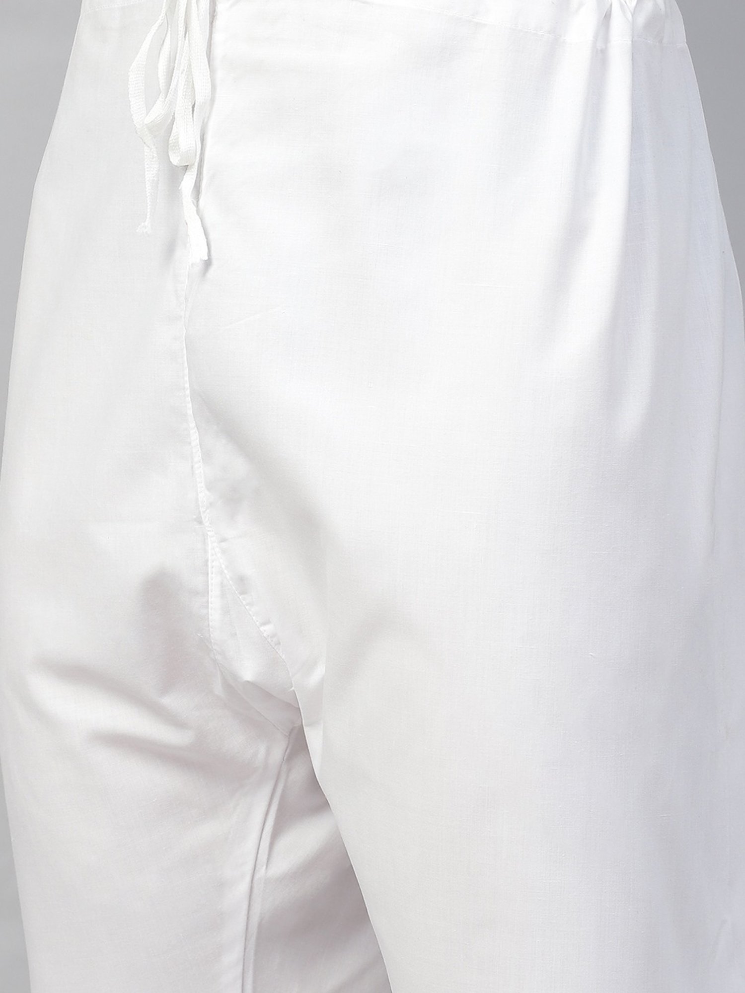 ManQ Black & White Regular Fit Printed Kurta Bottom Set