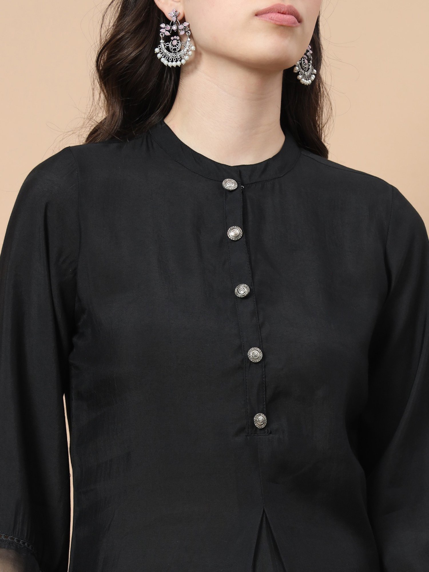 Yufta Black Tunic & Palazzo Set