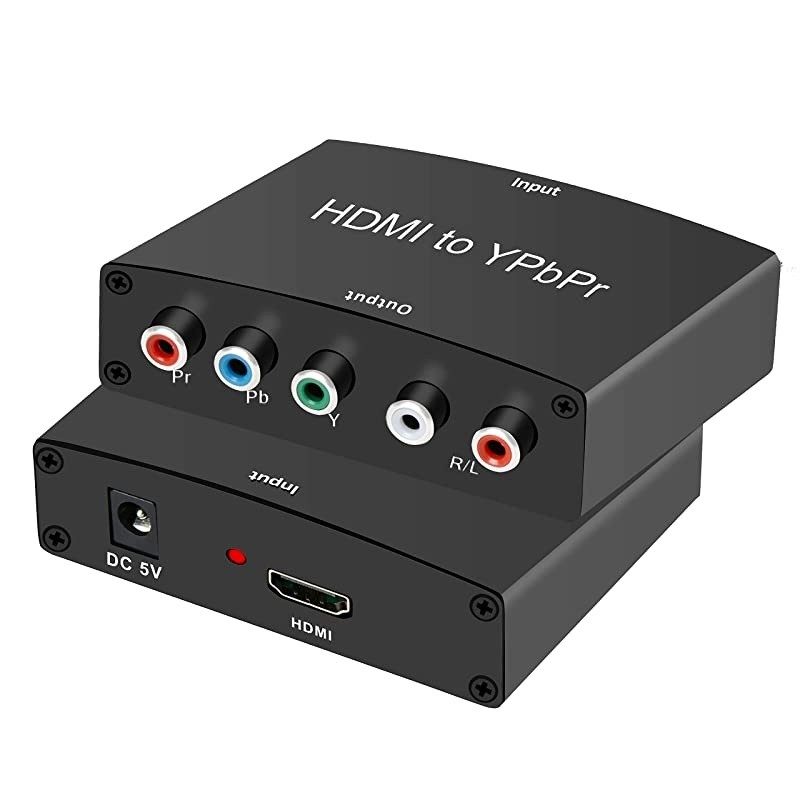 HDMI to Component Converter Adapter  HDMI to YPbPr 5RCA Converter Supports 1080P Video Audio Converter Adapter for DVD PSP Xbox 360 PS2 to HDTV Monitor Carbon Black