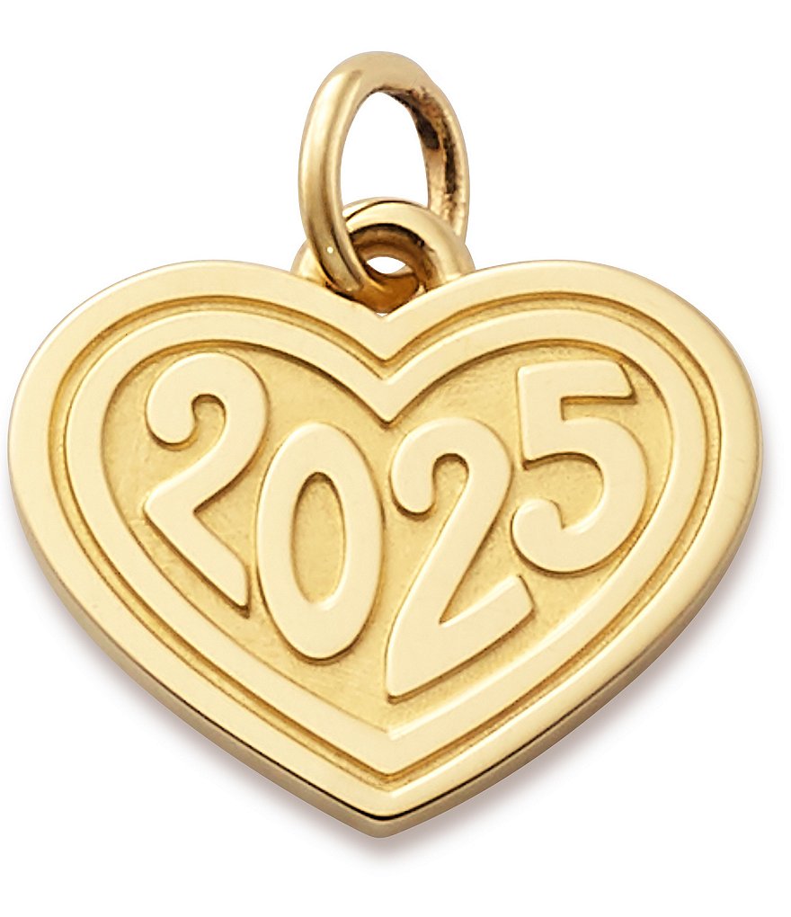 James Avery 14k Gold Heart with #double;2025#double; Charm