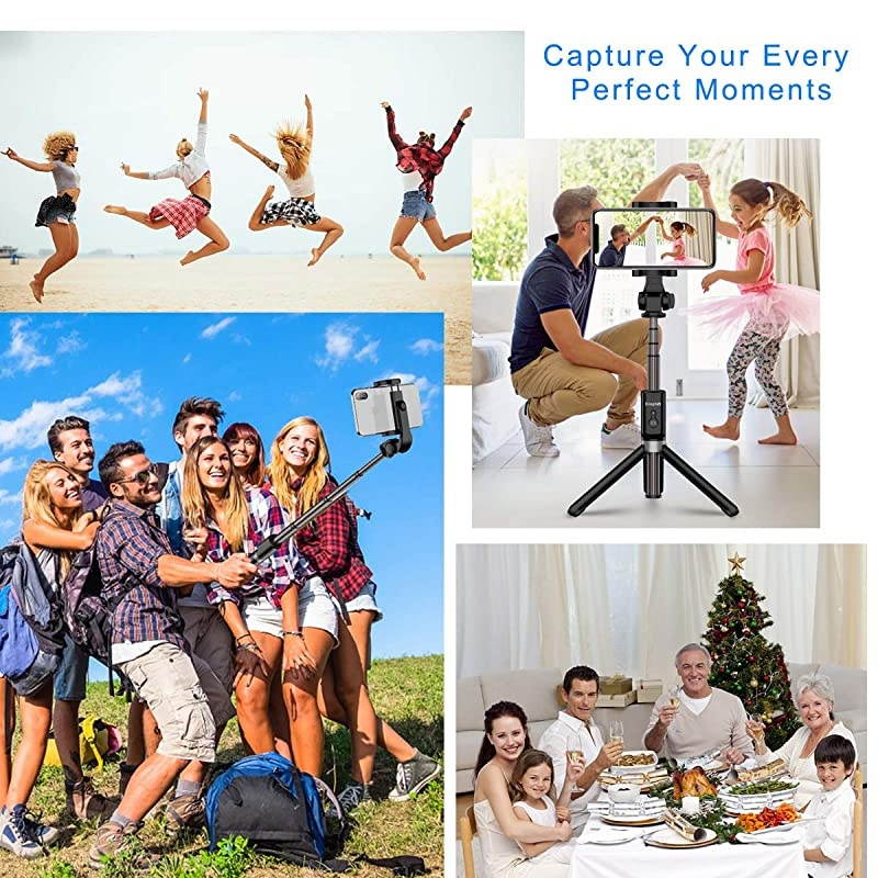 Selfie Stick Bluetooth Extendable Selfie Stick Tripod Stand with Wireless Remote Shutter Compatible with iPhone 1111 ProXSXR88P77P6s6 Galaxy S9S9 PlusS8S7S6S5Note 98
