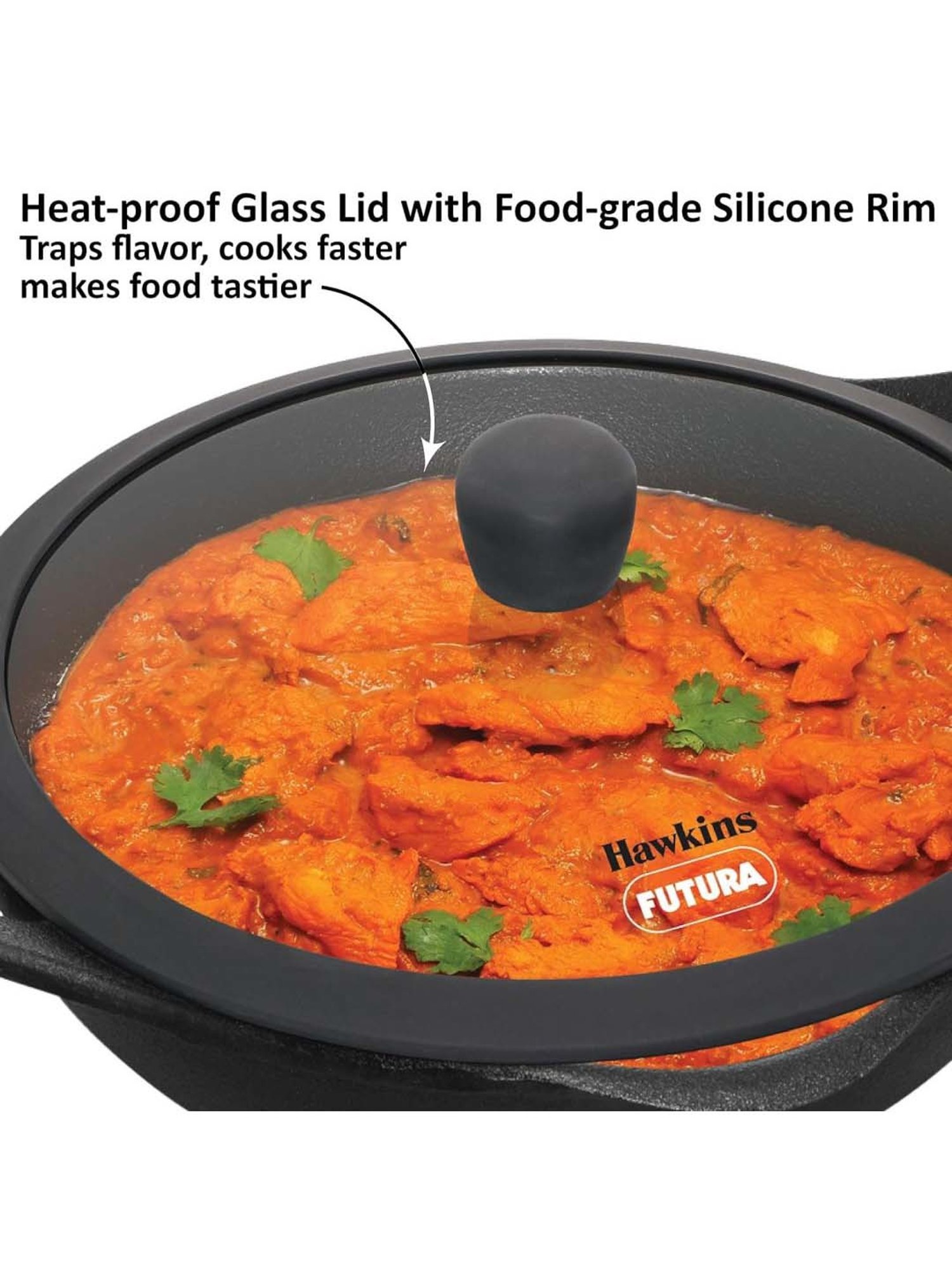 Hawkins Black Cast Iron 24 cm Futura Omlette Frying Pan (Cif24G) (1.8 L)