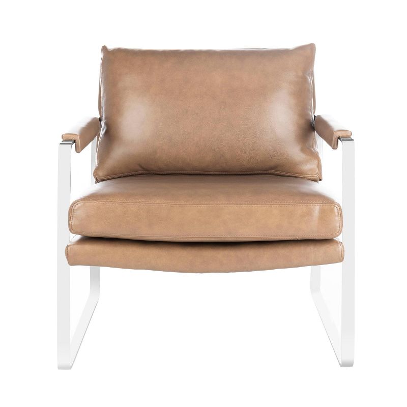 Esposito Metal Accent Chair Dark Brown/Silver - Safavieh