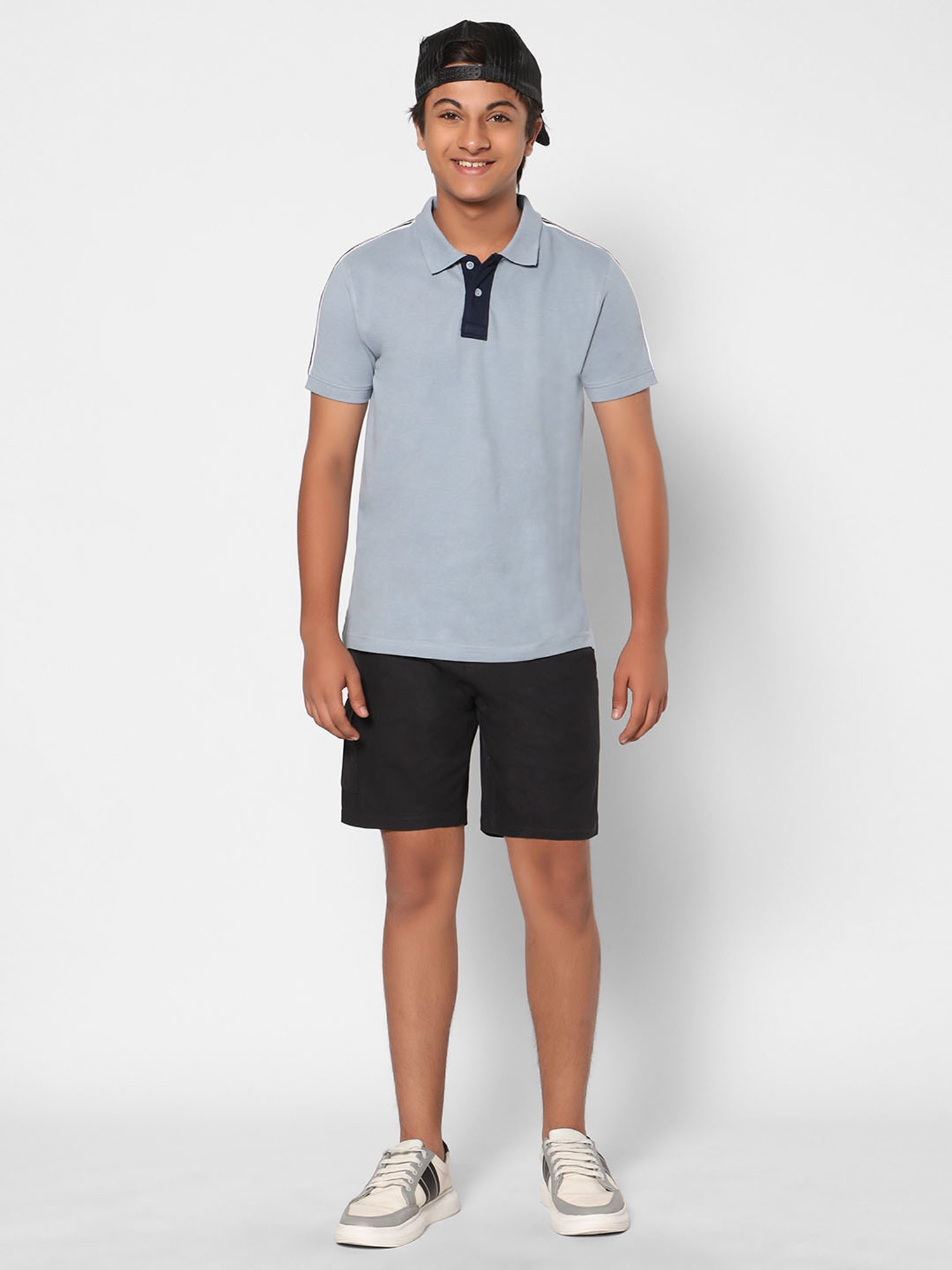 TeenTrums Boys Black Solid Shorts