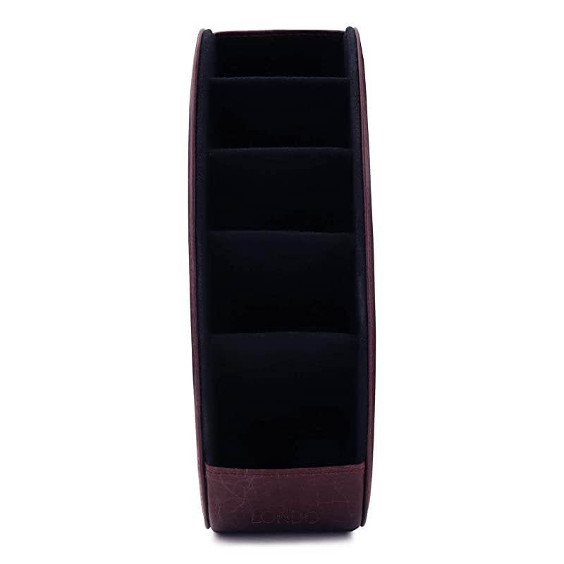 Remote Controller Holder Organizer Store DVD Bluray TV Roku or Apple TV Remotes Italian Genuine Leather with Suede Lining Living or Bedroom Storage Damson