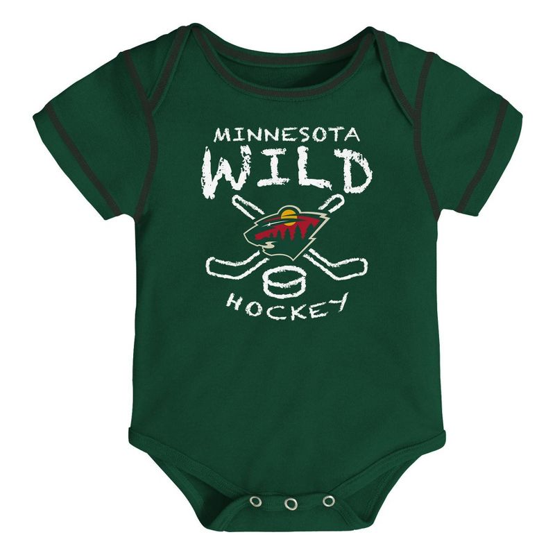 NHL Minnesota Wild Baby Boys' Game Winner Bodysuit Set 3pk - 12M