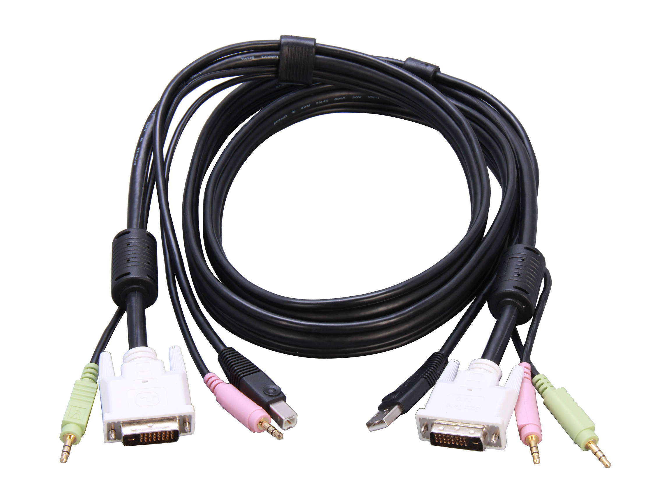StarTech.com 6 ft. KVM Cable for DVI and USB KVM Switches with Audio & Microphone
