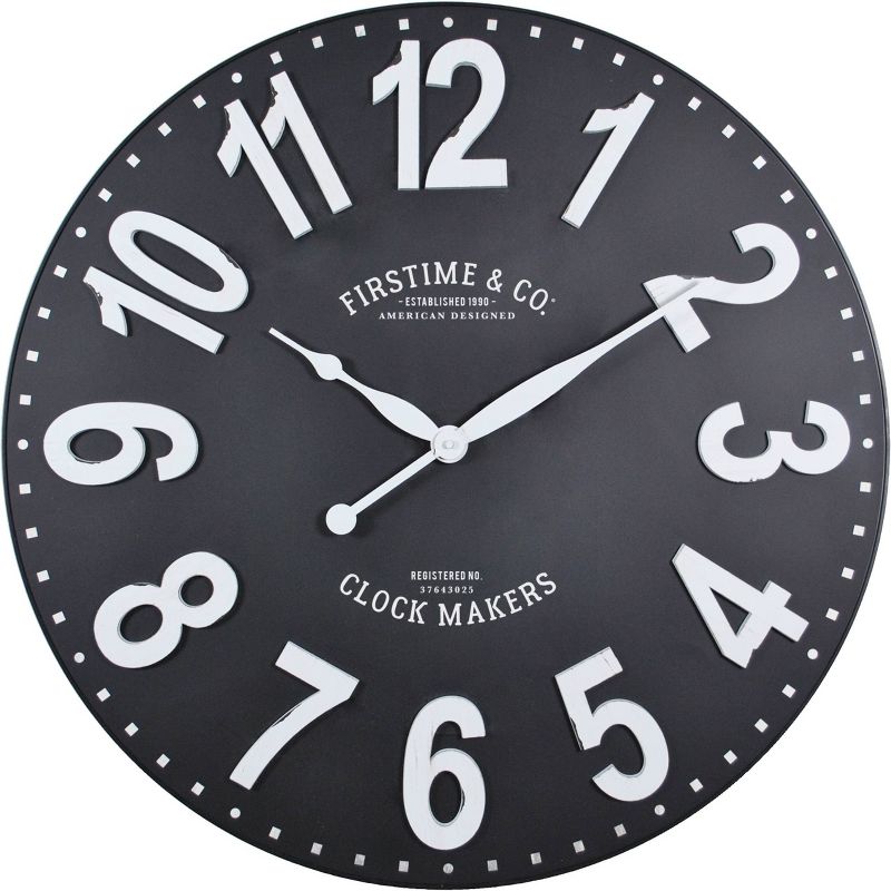 27" Sullivan Farmhouse Wall Clock Black - FirsTime & Co.