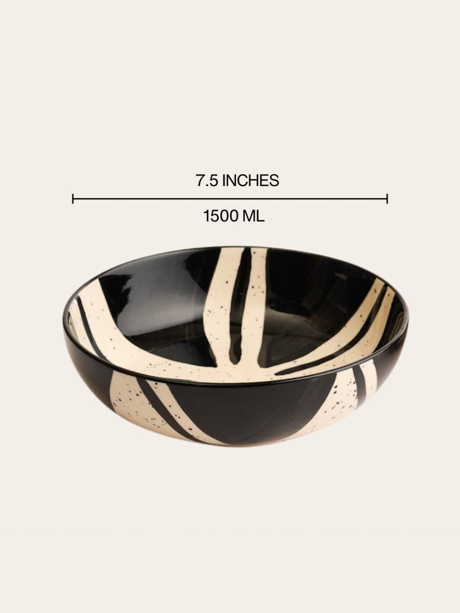 BlackCarrot Black & White Ceramic Snack Bowls Set of 2
