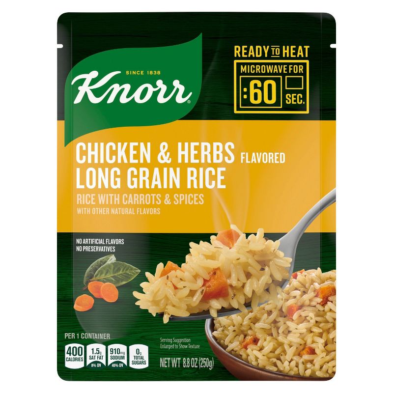 Knorr Ready to Heat Chicken Flavored Long Grain Rice with Herbs - 8.8oz