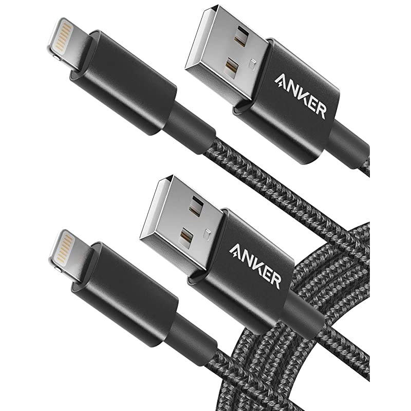 iPhone Charger Cable 6ft Premium Nylon Lightning Cable 2Pack MFi Certified for iPhone Chargers iPhone SEXsXS MaxXRX 8 Plus 76 Plus iPad Pro Air 2 and MoreBlack