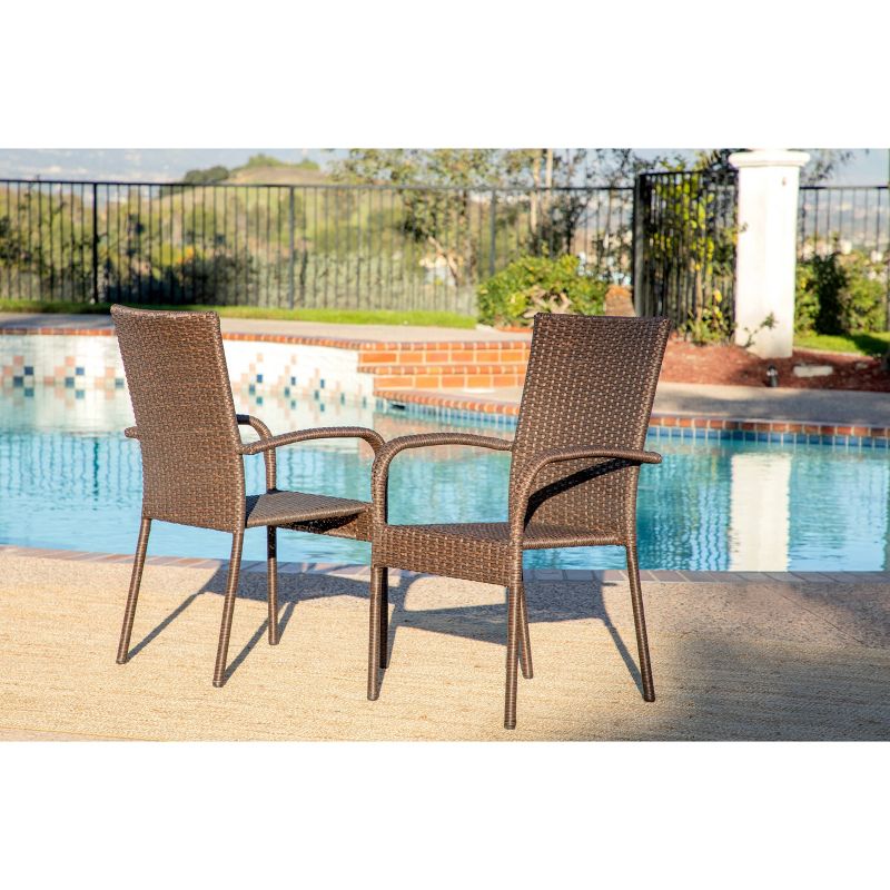 Ariana 5pc Outdoor Wicker Dining Set - Brown - Coaster