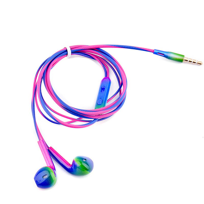 3.5mm Colorful In-Ear Earphone Stereo Subwoofer, Wire-Controlled Earplugs with Wired Mic