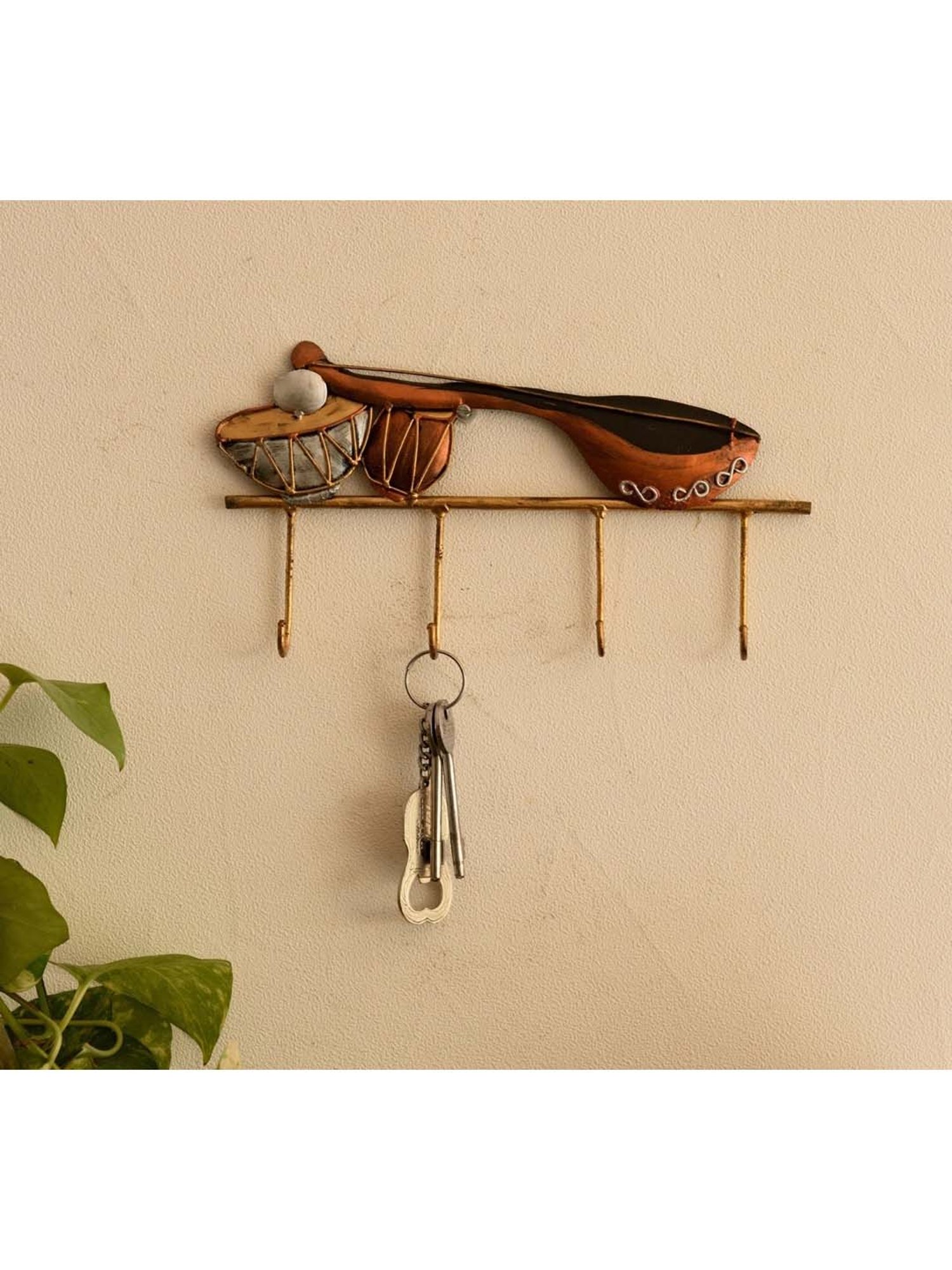 Gathari White & Orange Ceramic Desk Planter