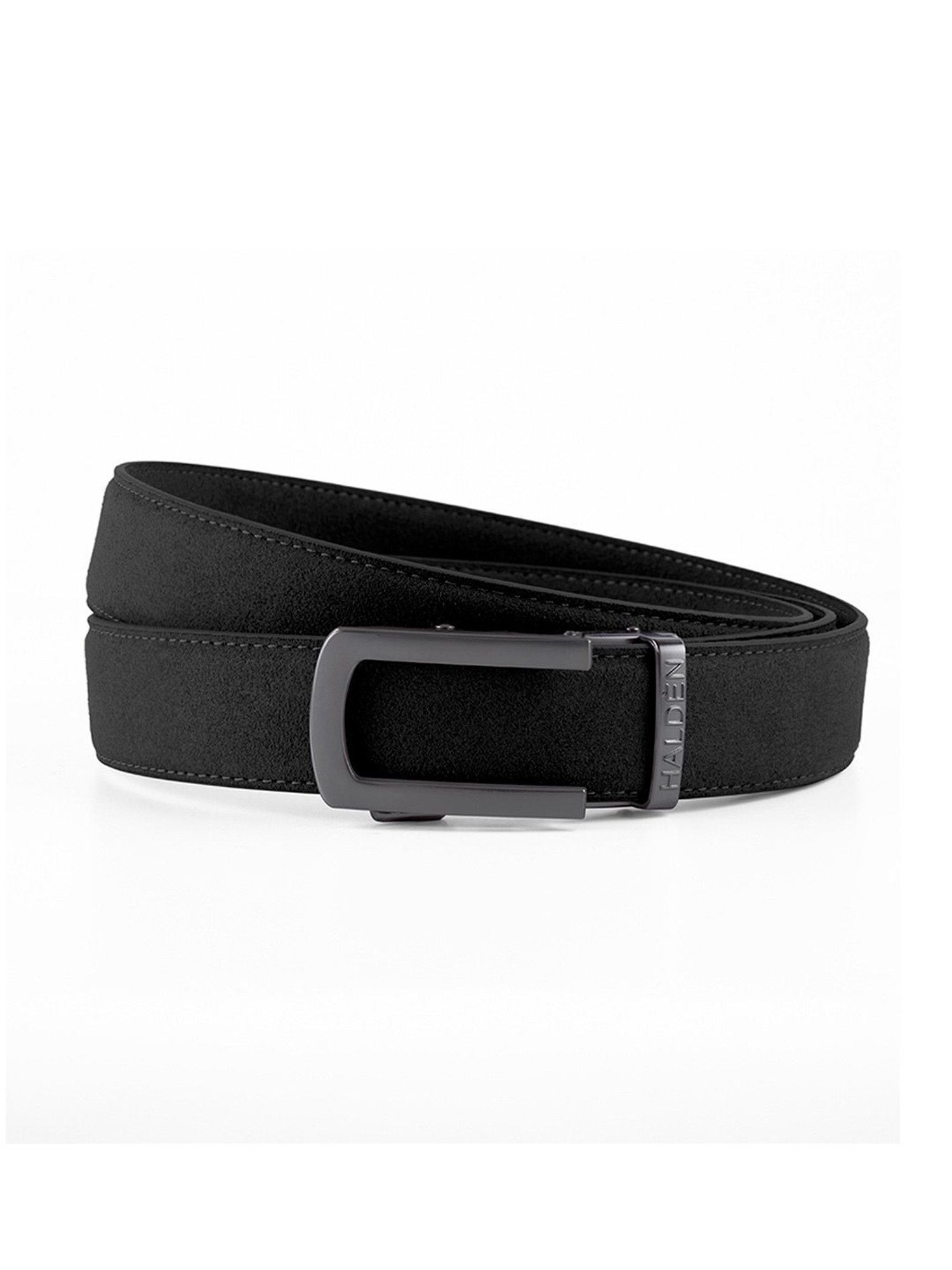 Halden Black  Casual Belt With Classic Pearl Buckle