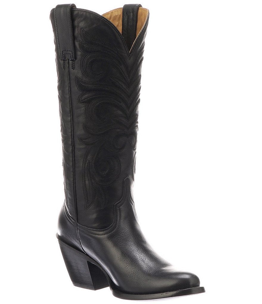 Lucchese Laurelie Leather Block Heel Western Boots