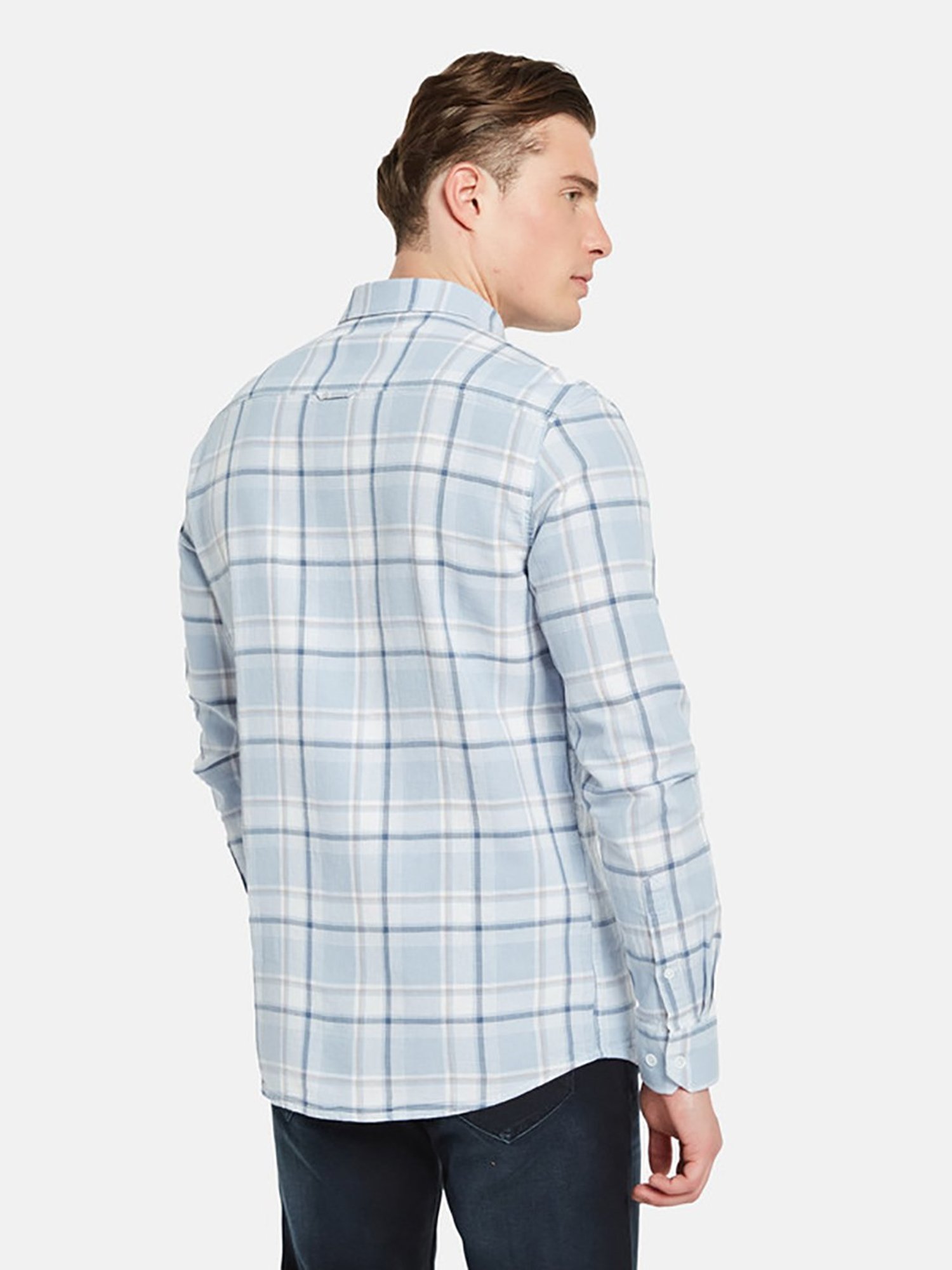 METTLE Blue Regular Fit Check Shirt