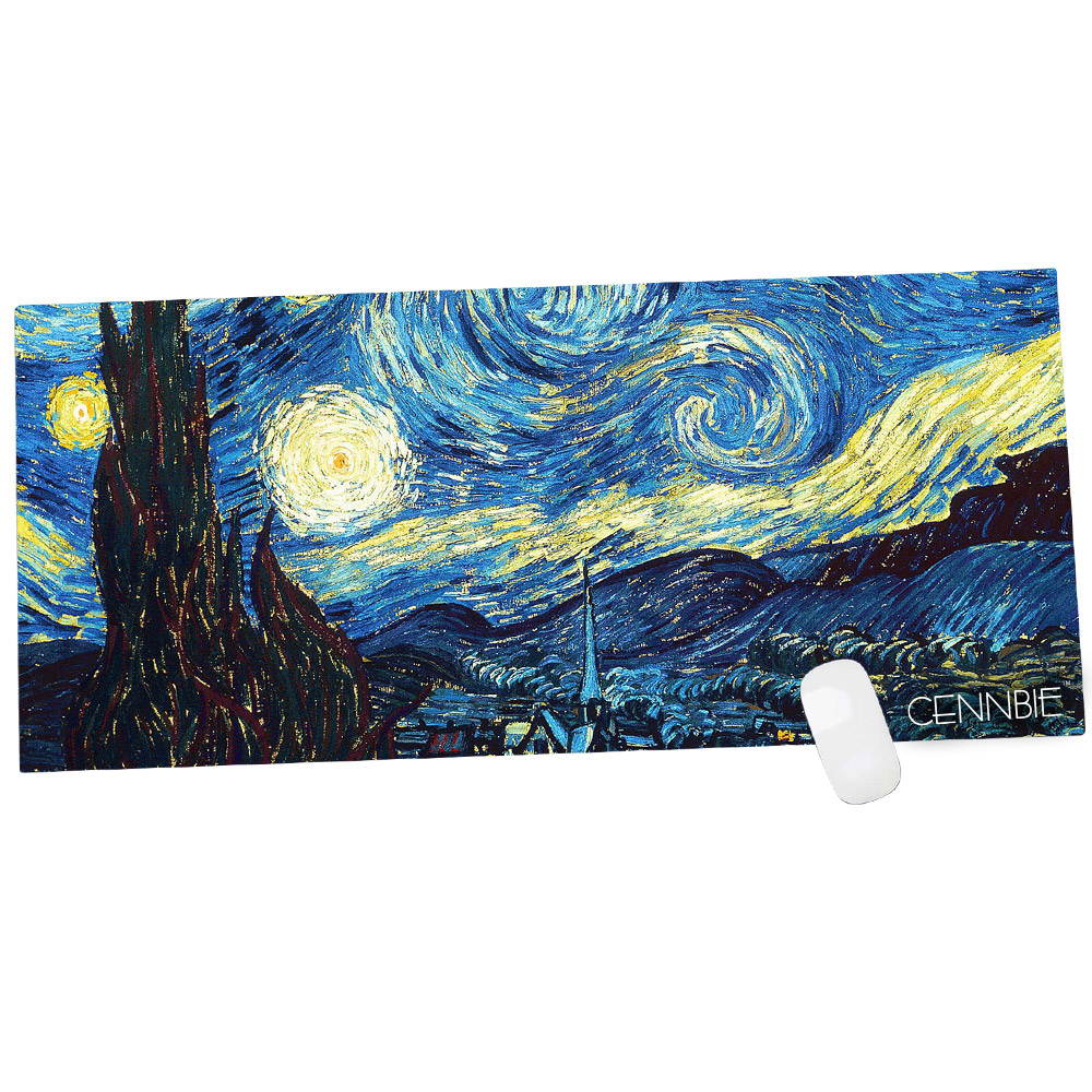 Cennbie Durable XXL Size Mouse Pad Large Starry Night Game/ Office/ Home/ Desk Mouse Pad/ Keyboard Mat Anti-slip For Laptops Computers Ultrabook 35.4 x 15.5in (Edge Stitched)