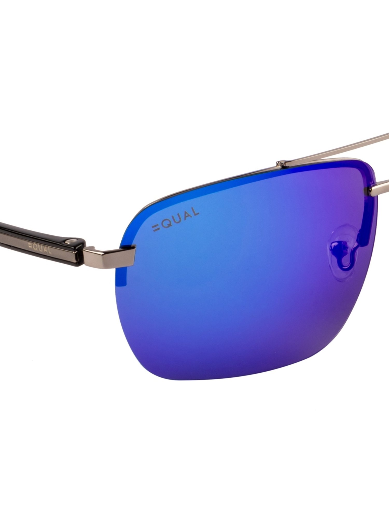 Equal Dark Blue Square Unisex Sunglasses