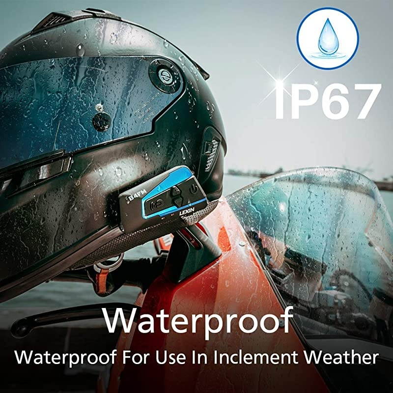 2pcs B4FM Motorcycle Bluetooth Intercom with FM Radio, Helmet Bluetooth Headset With Noise Cancellation Up to 4 Riders, Universal Communication Systems for ATV/Dirt Bike/Off Road